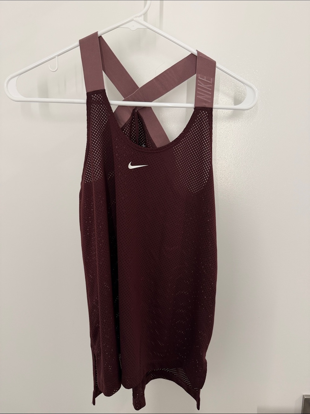 Nike Maroon Mesh Crossback Tank Top